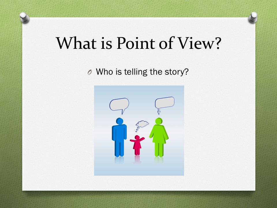 What is Point of View O Who is telling the story