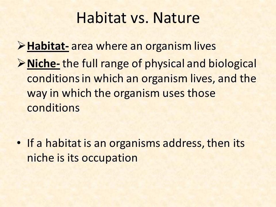 Habitat vs.