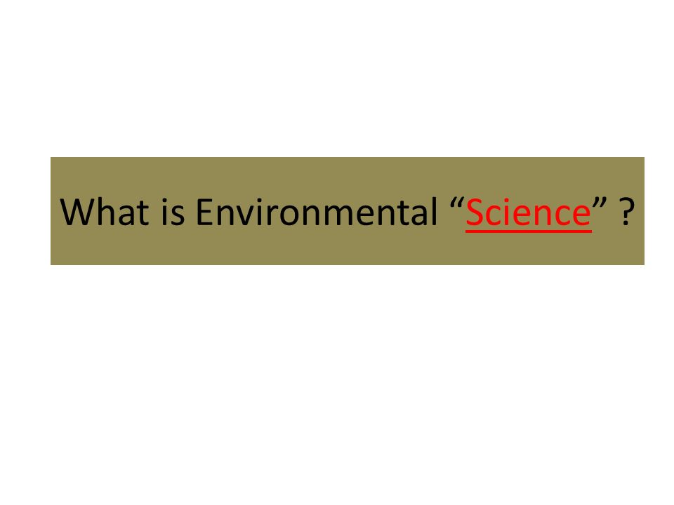 What is Environmental Science