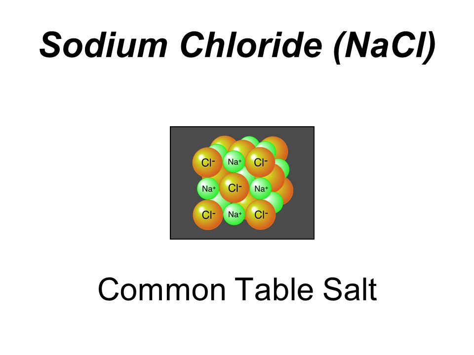 Sodium Chloride (NaCl) Common Table Salt