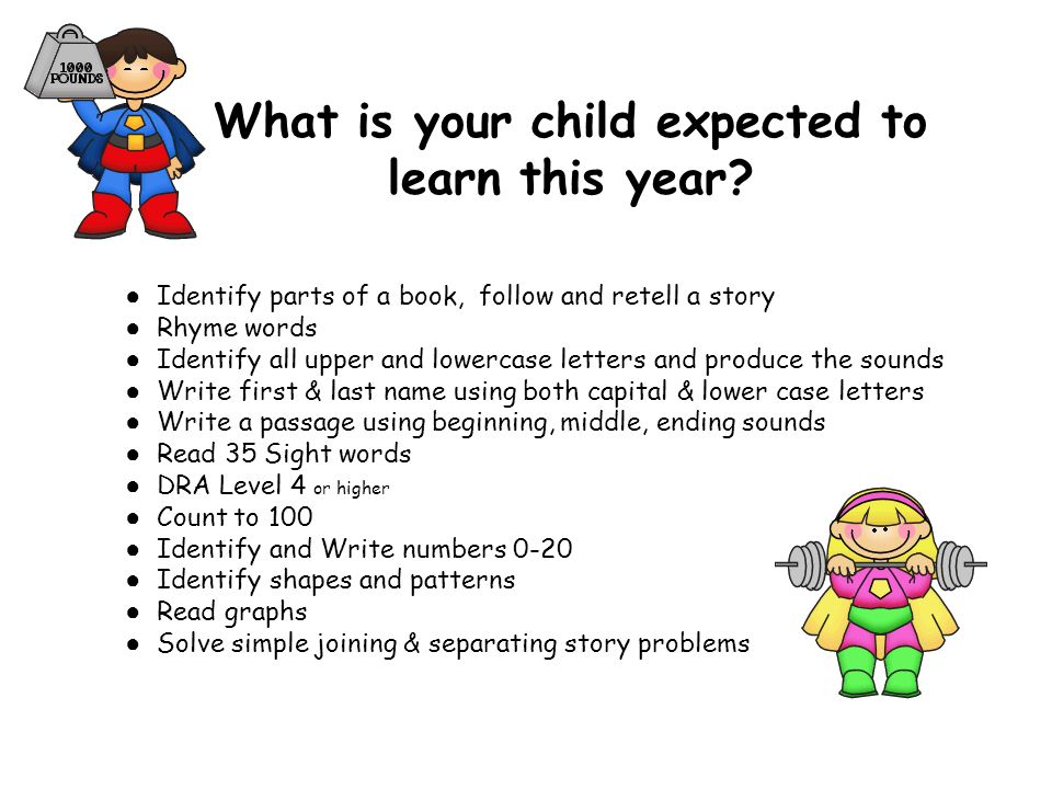 What is your child expected to learn this year.