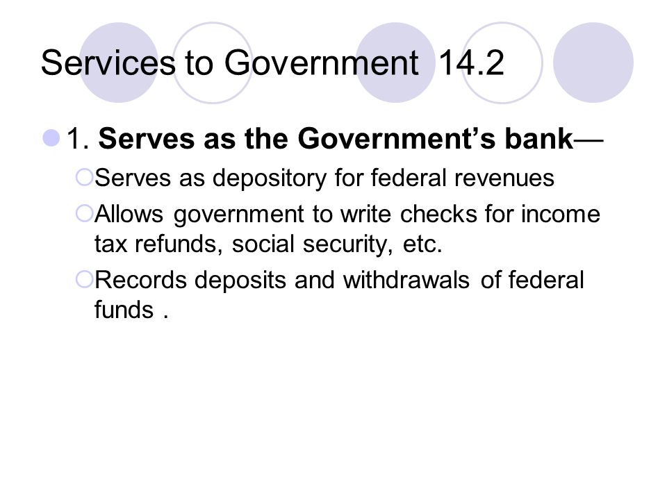 Services to Government