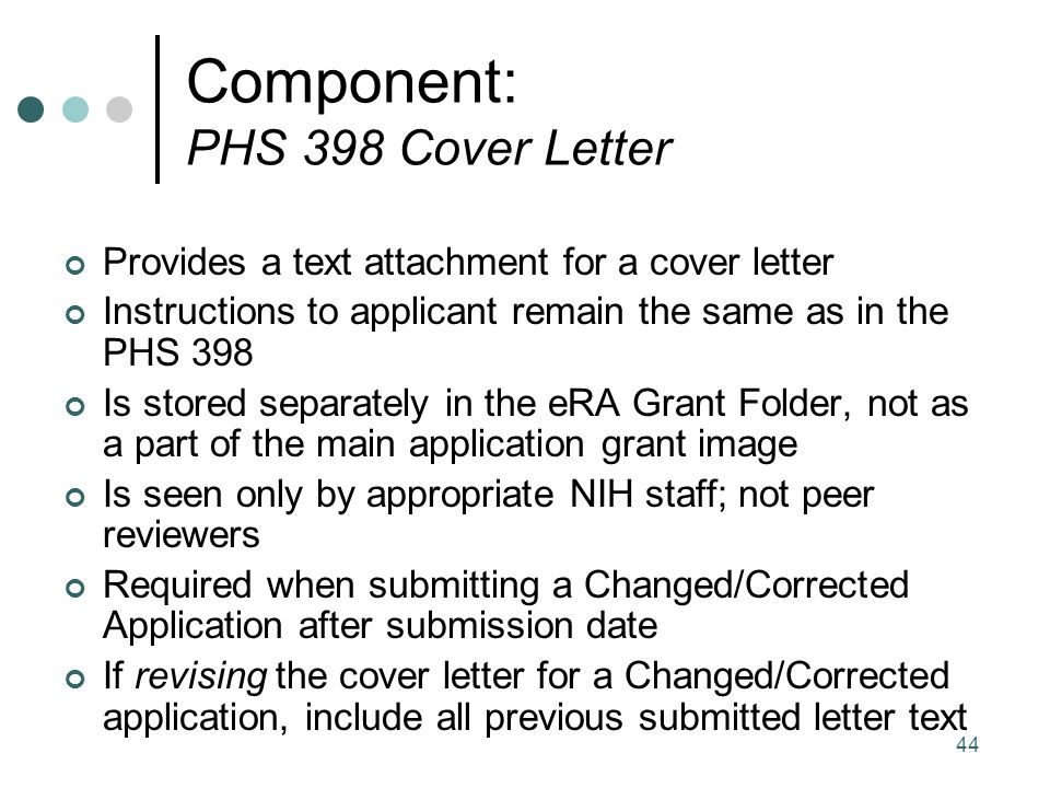 Nih grant resubmission cover letter