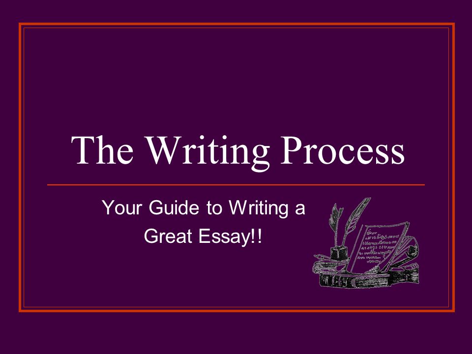 The Writing Process Your Guide to Writing a Great Essay!!
