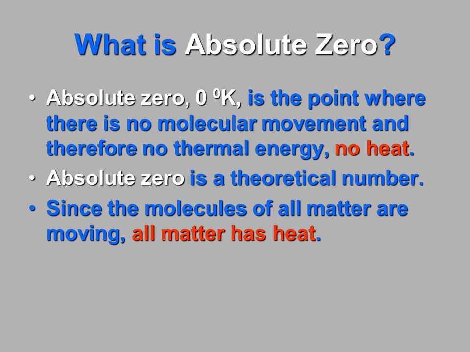 What is Absolute Zero.