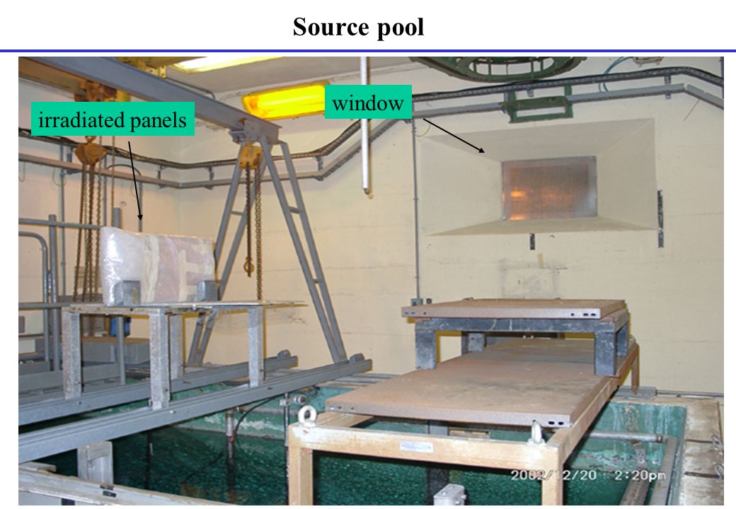 Source pool window irradiated panels