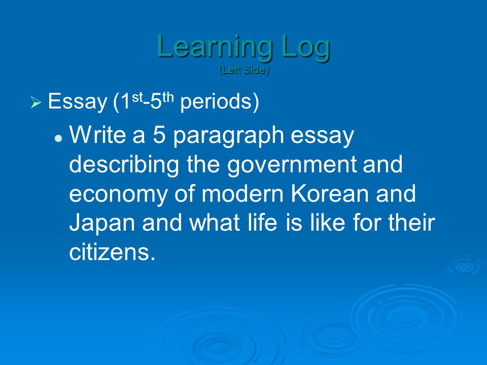 How to write a learning log essay