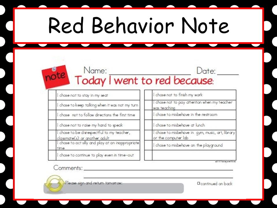 Red Behavior Note