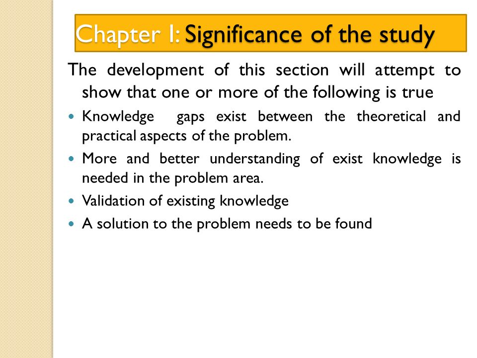 significance of the study for the community significance of the study ppt
