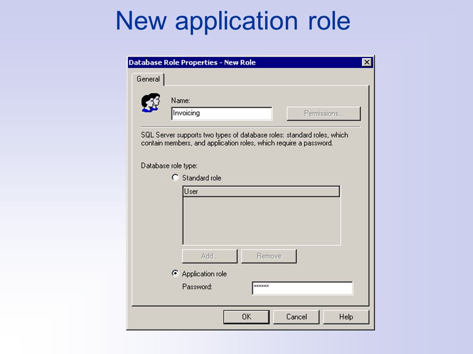 New application role