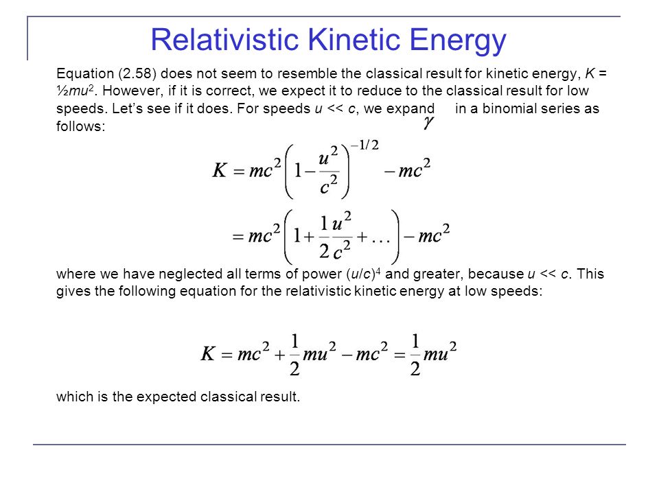 Equation Of Kinetic Energy Talkchannels Kinetic Energy Equation Physics Talkchannels