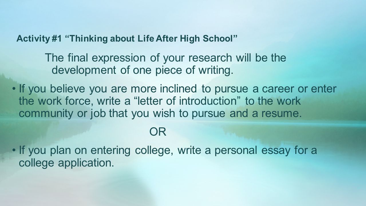 Ghc Virtual Librarian Are Other Student Essays From Other Life Essay About My Life After High School