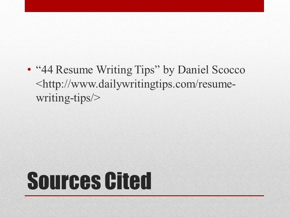 44 resume writing tips