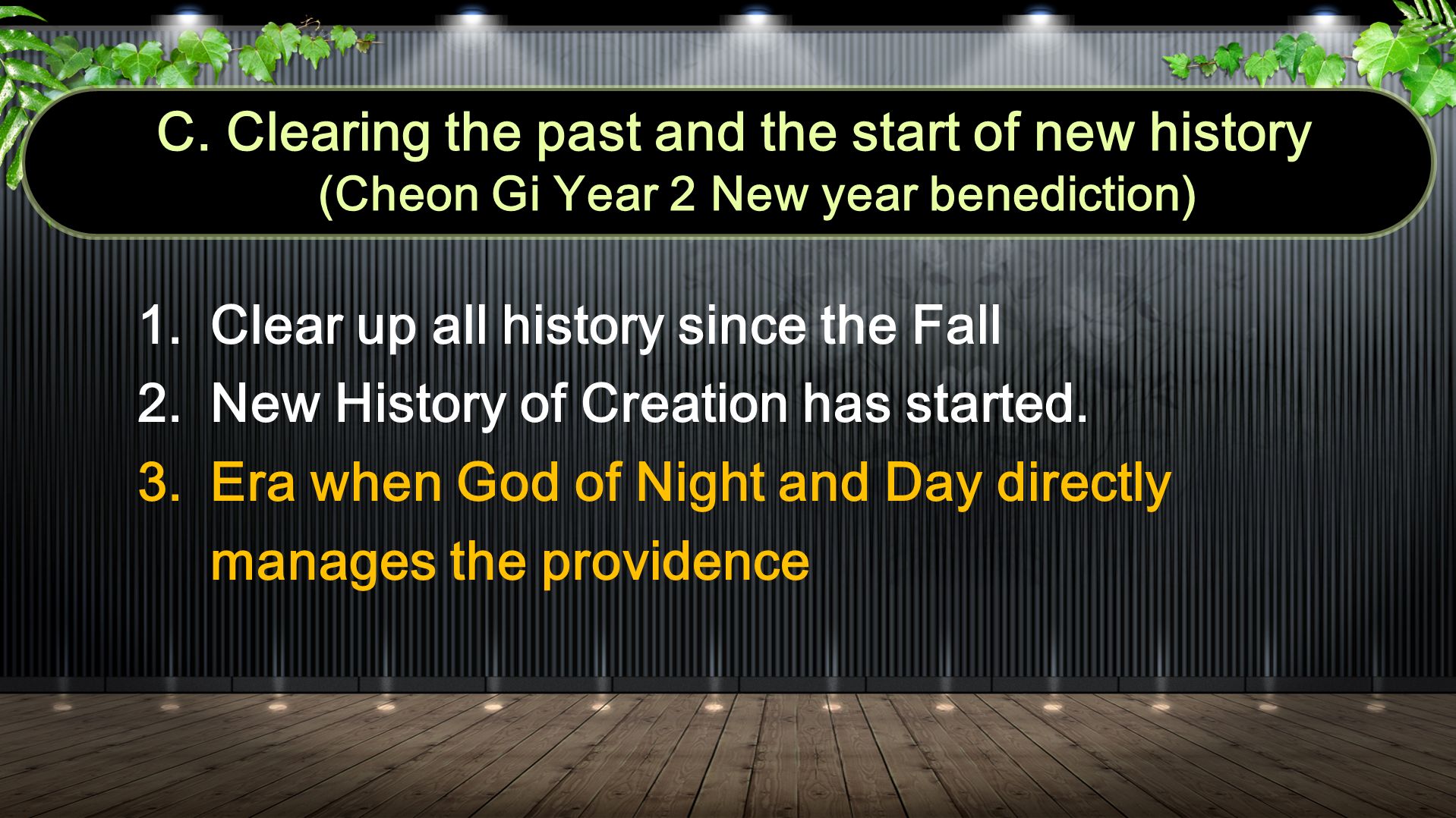 1.Clear up all history since the Fall 2.New History of Creation has started.