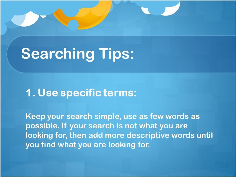 searching tips