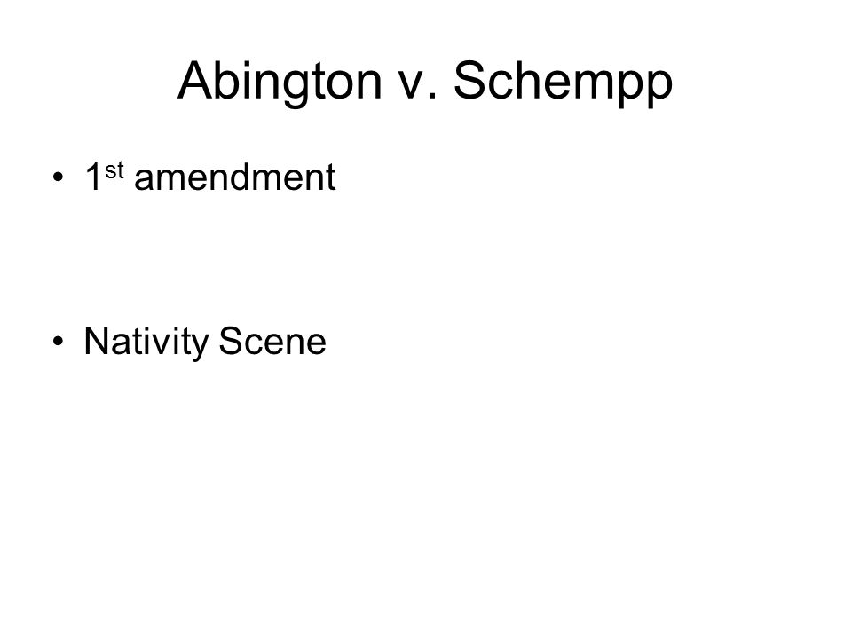 Abington v. Schempp 1 st amendment Nativity Scene