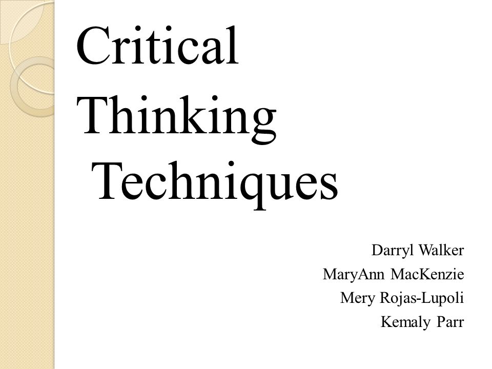 Critical Thinking At Work