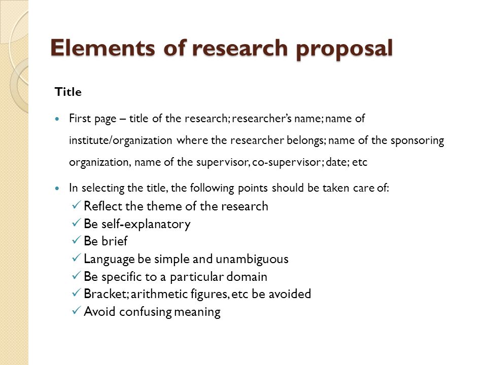 Research proposal titles examples