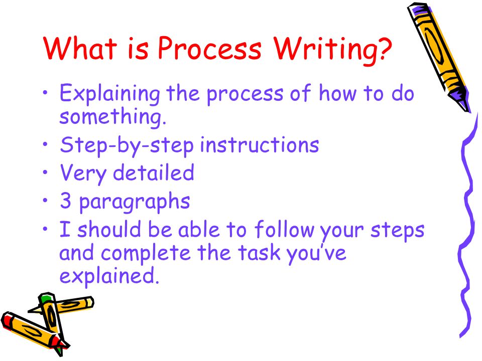 What is Process Writing. Explaining the process of how to do something.