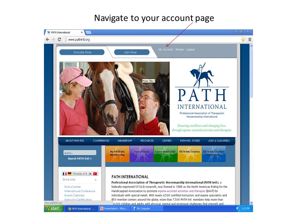 Navigate to your account page
