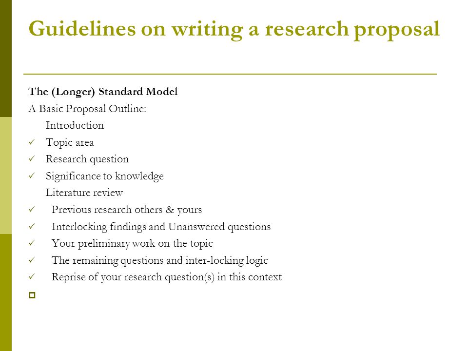 Guidelines for writing a phd research proposal