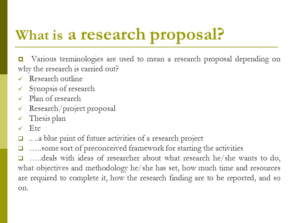Detailed research proposal