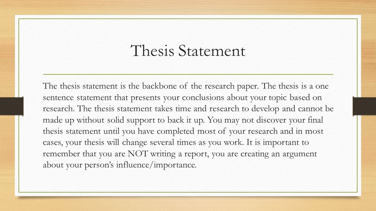 Develop research paper thesis
