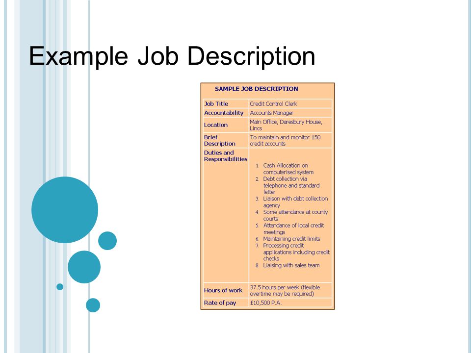 Example Job Description