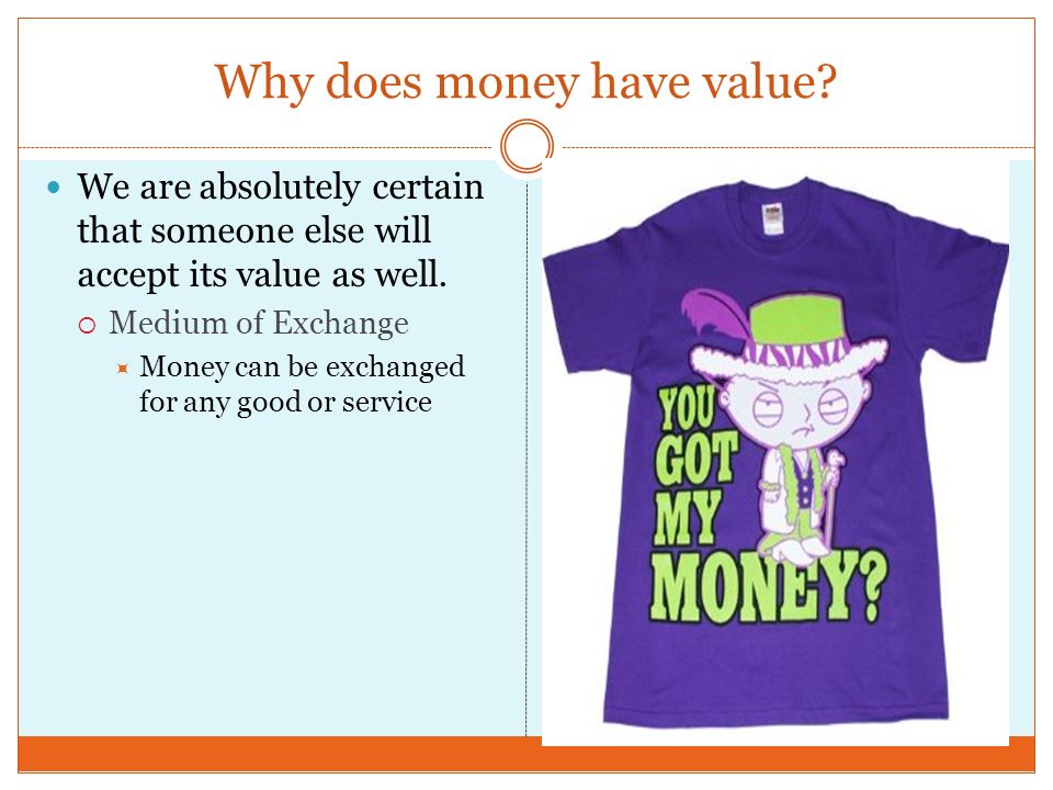 Why does money have value.