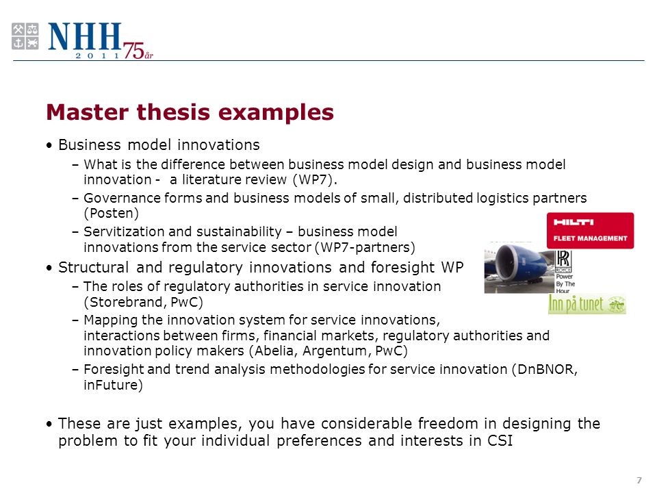 Master thesis innovation
