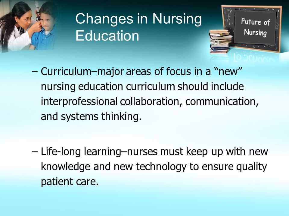 future of nursing essay This paper focuses on providing a summary of the efforts of the robert wood johnson foundation committee initiative on the future of nursing and the institute of medicine research which influenced the iom report, “future of nursing: leading change, advancing health” the importance of the iom. future of nursing essay This paper focuses on providing a summary of the efforts of the robert wood johnson foundation committee initiative on the future of nursing and the institute of medicine research which influenced the iom report, “future of nursing: leading change, advancing health” the importance of the iom.