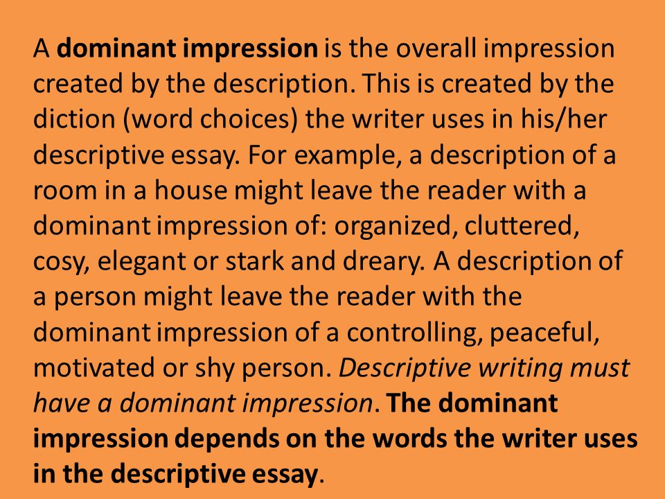 Model Descriptive Essay