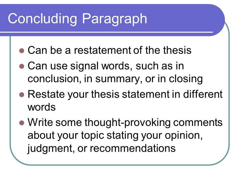 Write A Conclusion For An Essay