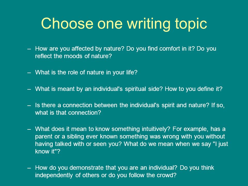 Essays On Transcendentalism