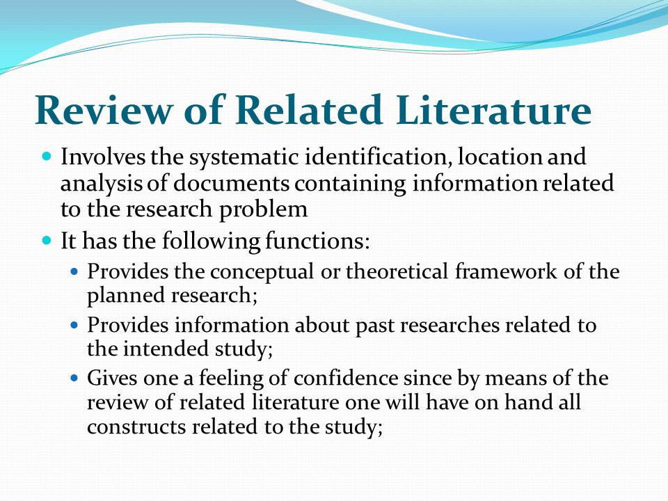 Sample thesis with related literature