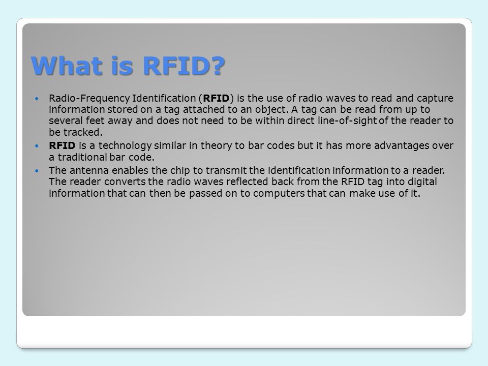 What is RFID.