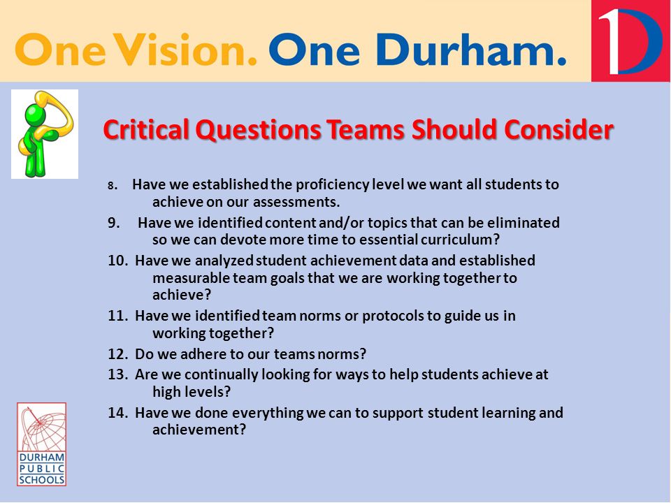 Critical Questions Teams Should Consider 8.