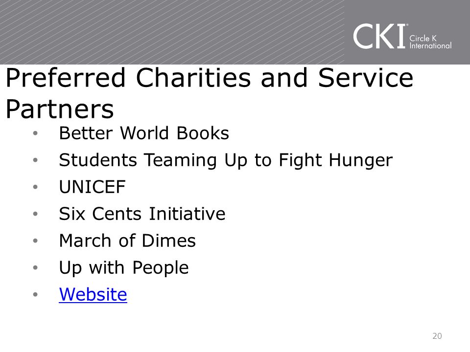 Better World Books Students Teaming Up to Fight Hunger UNICEF Six Cents Initiative March of Dimes Up with People Website Preferred Charities and Service Partners 20