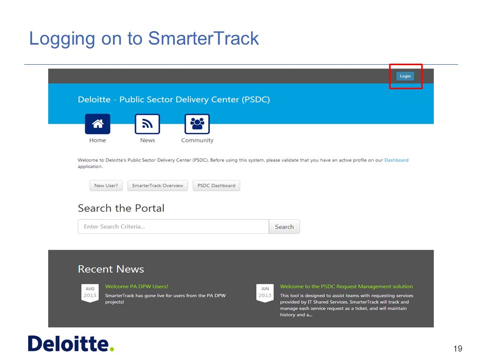 19 ITSS Logging on to SmarterTrack