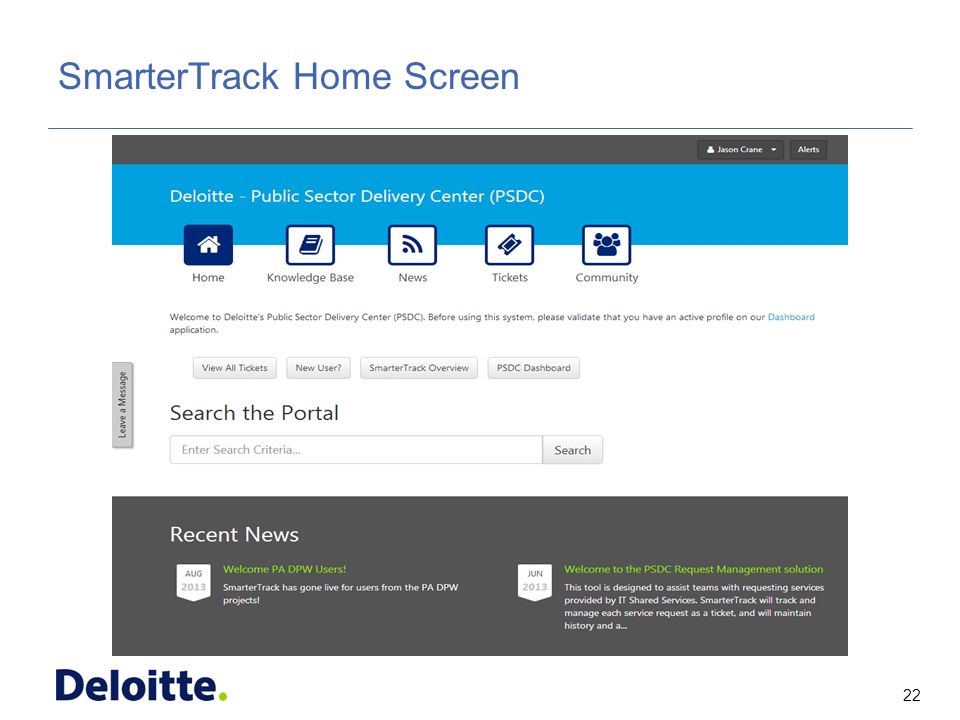 22 ITSS SmarterTrack Home Screen