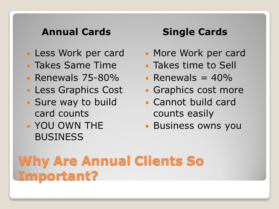 Why Are Annual Clients So Important.