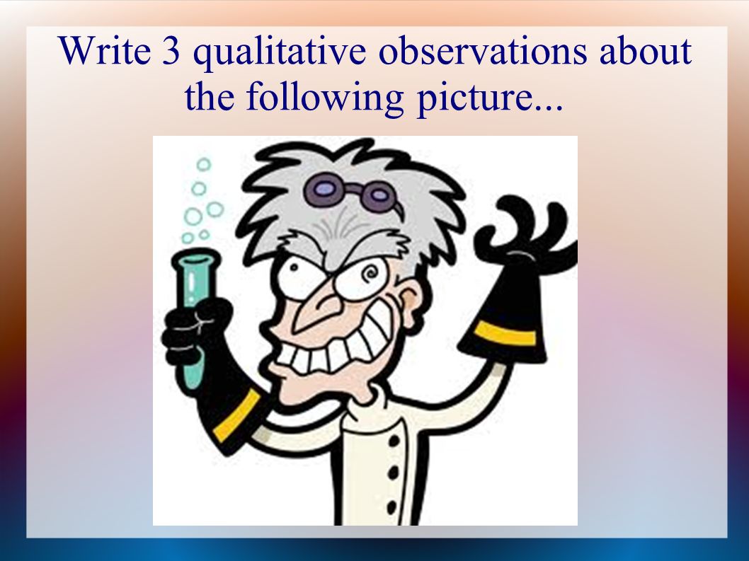 Write 3 qualitative observations about the following picture...