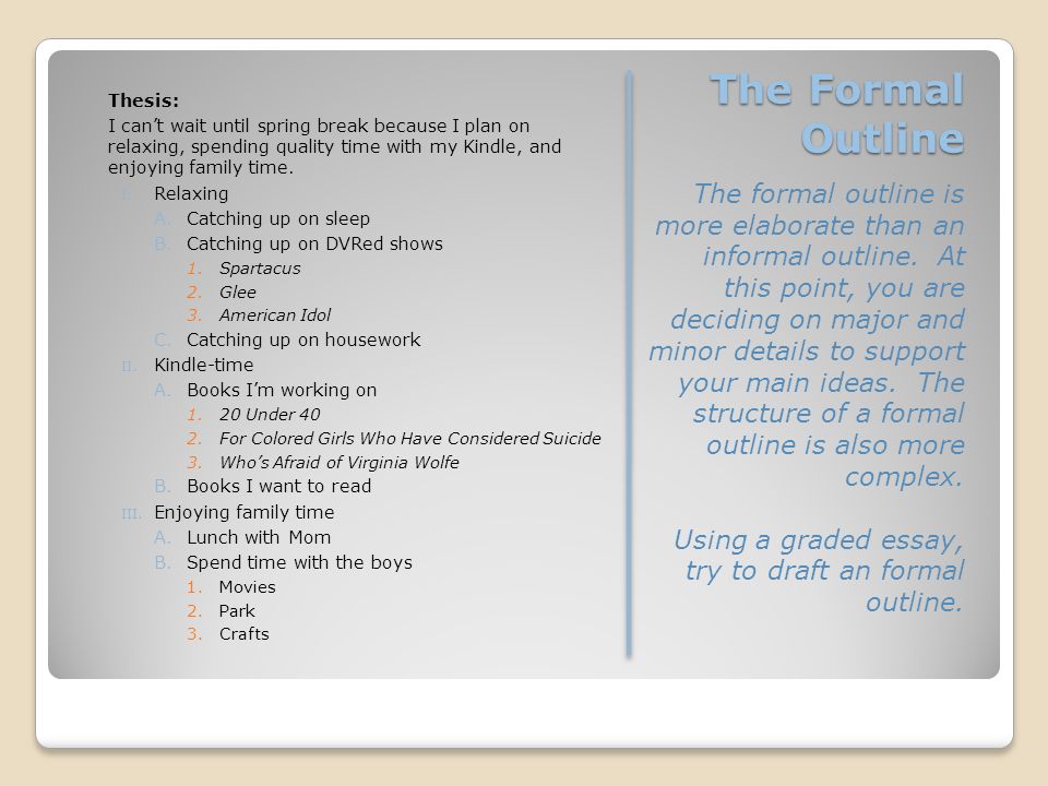 formal outline formal outline