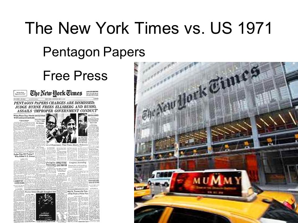 The New York Times vs. US 1971 Pentagon Papers Free Press
