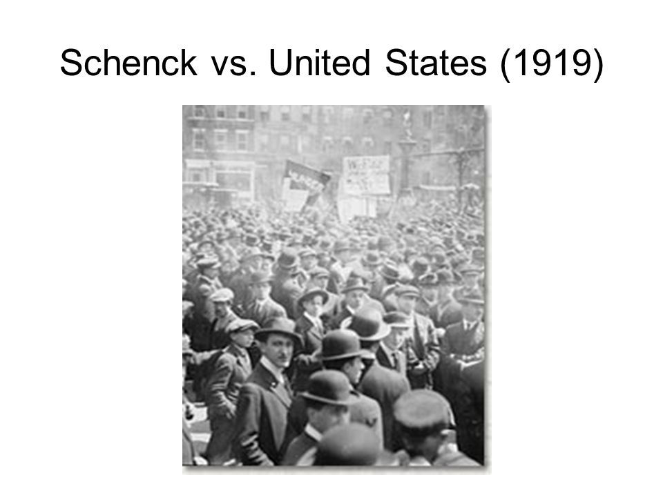 Schenck vs. United States (1919)