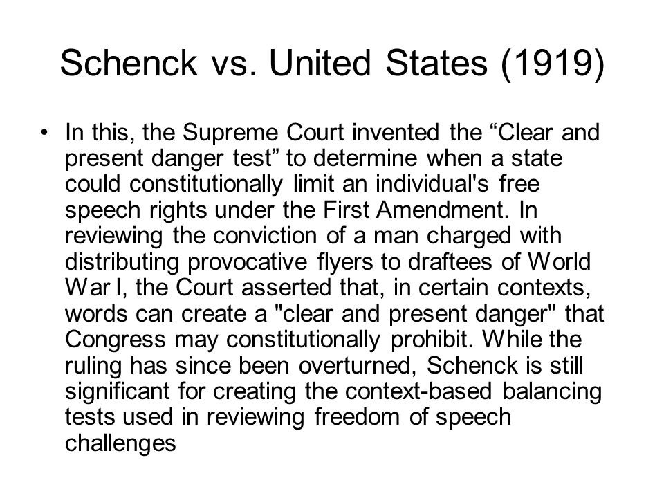 Schenck vs.