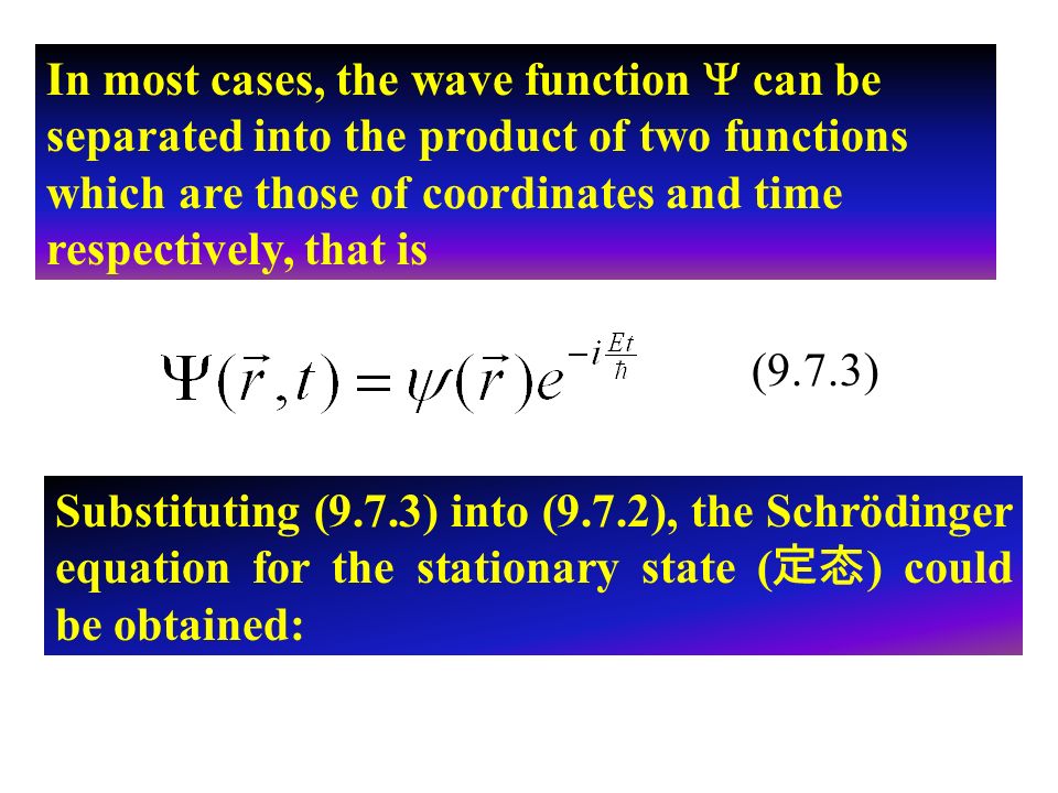 Chapter 9 Introduction To Quantum Mechanics 3 May 27 2005 The General Form Of Schrödinger Equation Is Widely Used In Quantum Mechanics Where I