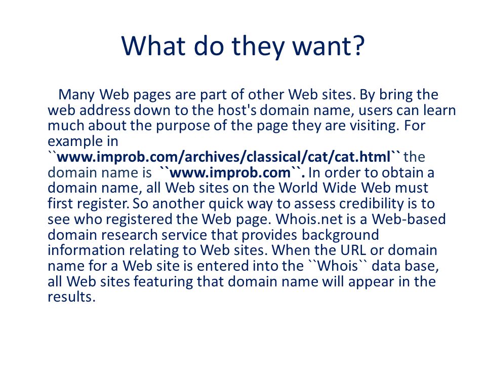 Many Web pages are part of other Web sites.
