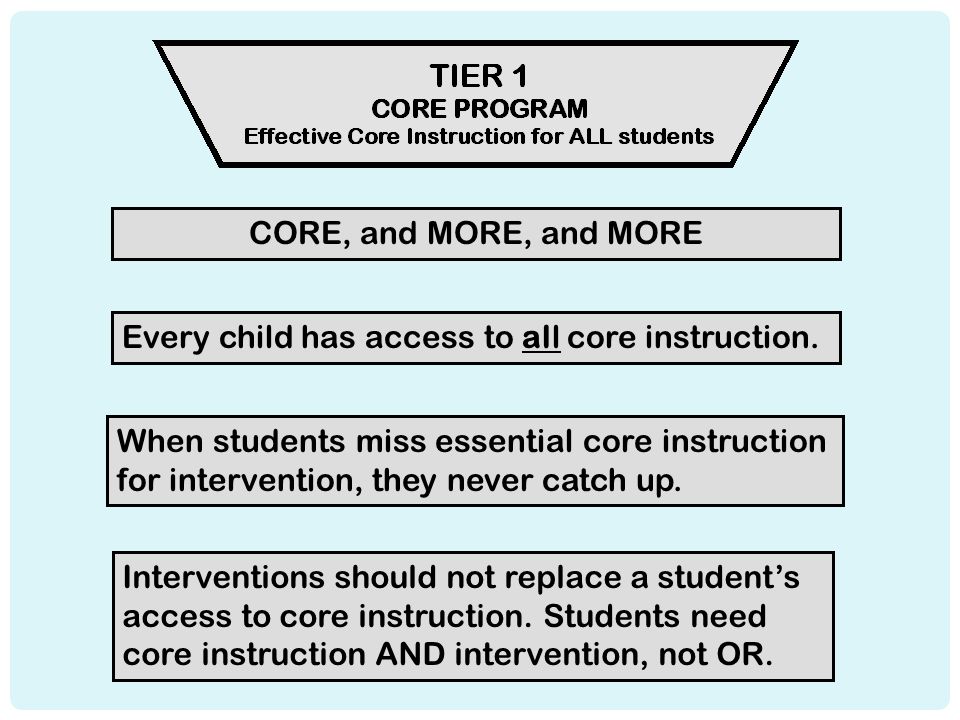 Every child has access to all core instruction.