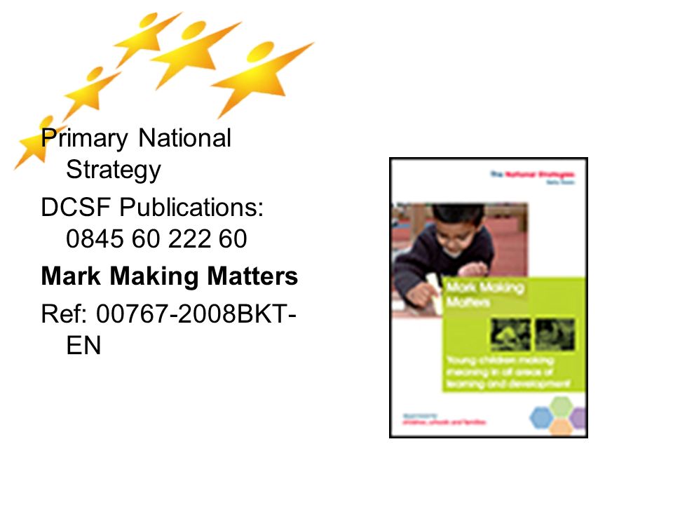 Primary National Strategy DCSF Publications: Mark Making Matters Ref: BKT- EN